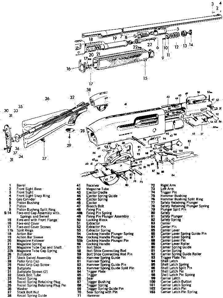 esplosi delle armi - manuali delle armi winchester model 61 parts diagram 