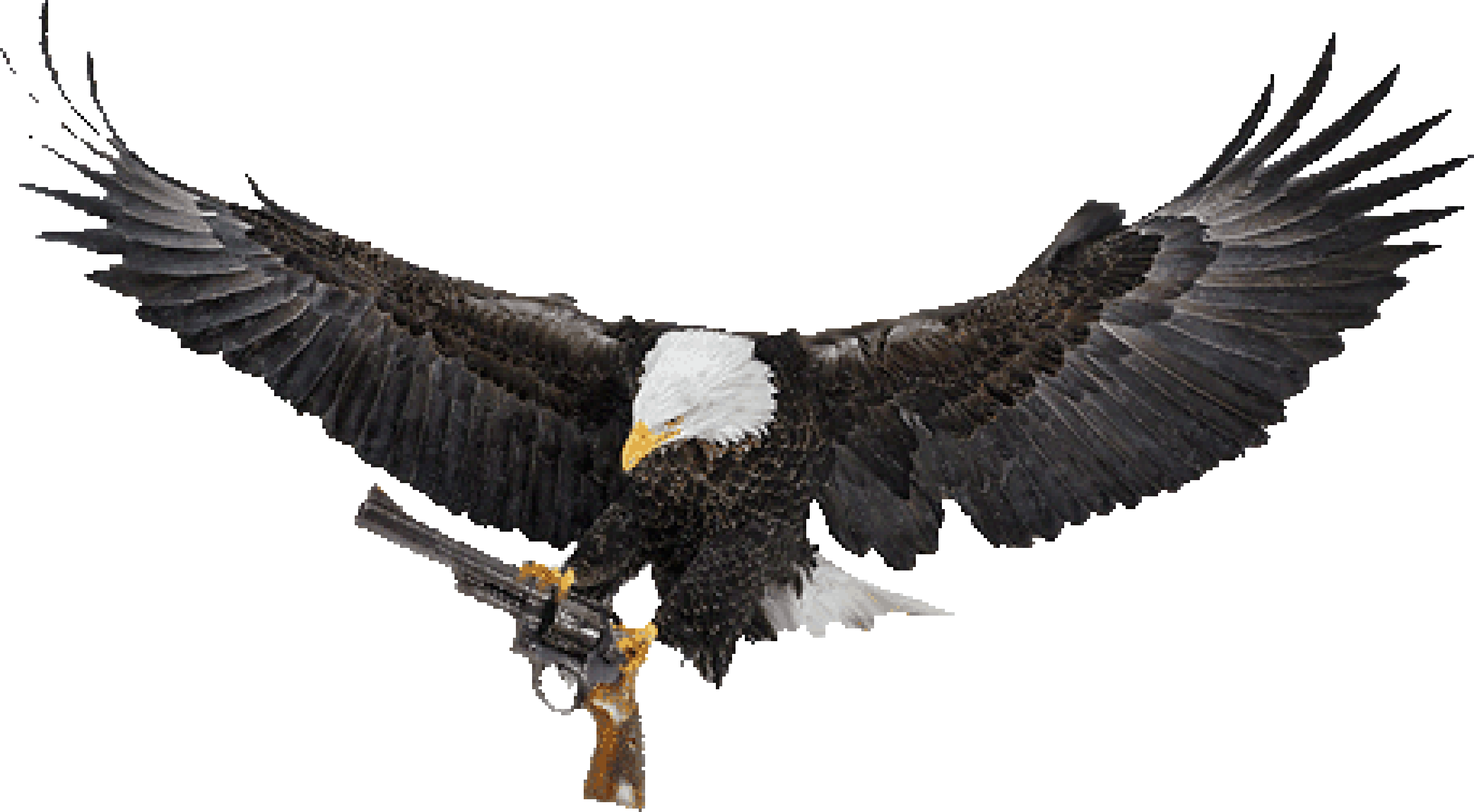 Aquila che ghermisce un revolver